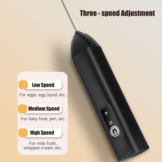 3 - Speed Wireless Charging Milk Frother, Coffee Mixer & Egg Beater - Sallivo