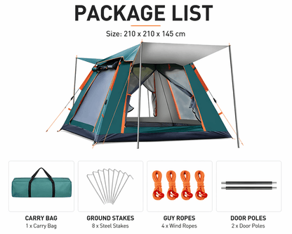 4 - Person Outdoor Camping Cabin Tent - Sallivo