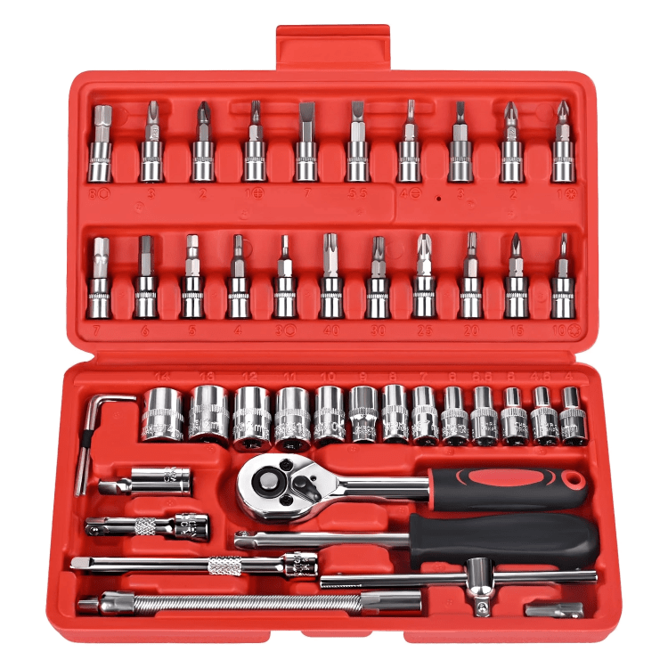46Pcs Socket Wrench Set – Auto Repair Tool Kit - Sallivo