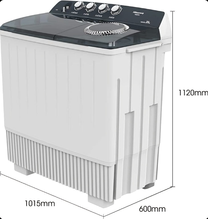 Hisense 20kg Twin Tub Washer WSBE201 Durable - Sallivo