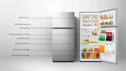 Hisense 424L Double Door Fridge Silver REF418DR – Powerful Cooling - Sallivo
