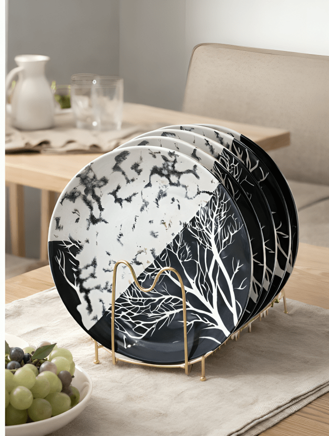 Modern Ceramic Dinner Plates Set 6pcs - Sallivo