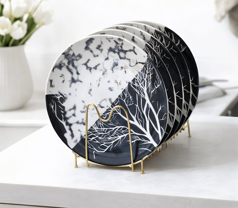 Modern Ceramic Dinner Plates Set 6pcs - Sallivo