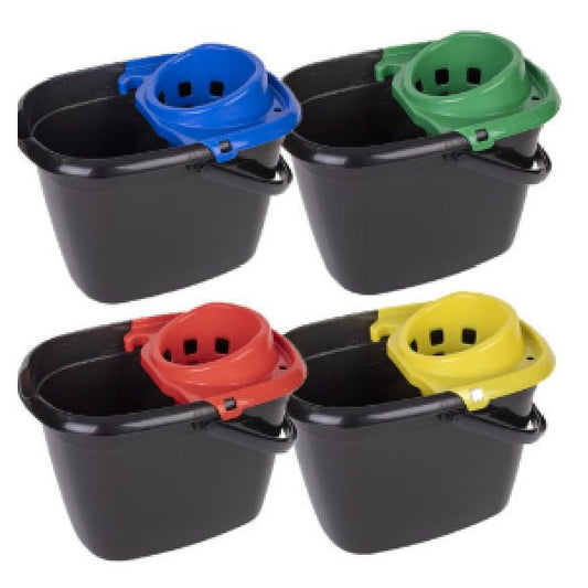 Mop Bucket In 2 Part With Strainer Red/Green/Blue/Dark Grey - Sallivo