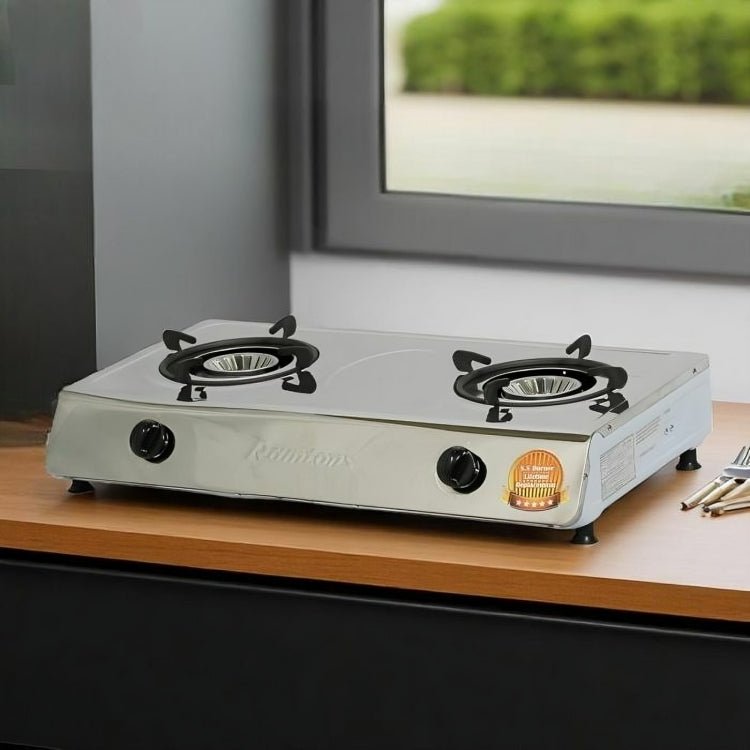 Ramtons RG/544 - Stainless Steel Table Top 2 Burner Gas Cooker - Sallivo