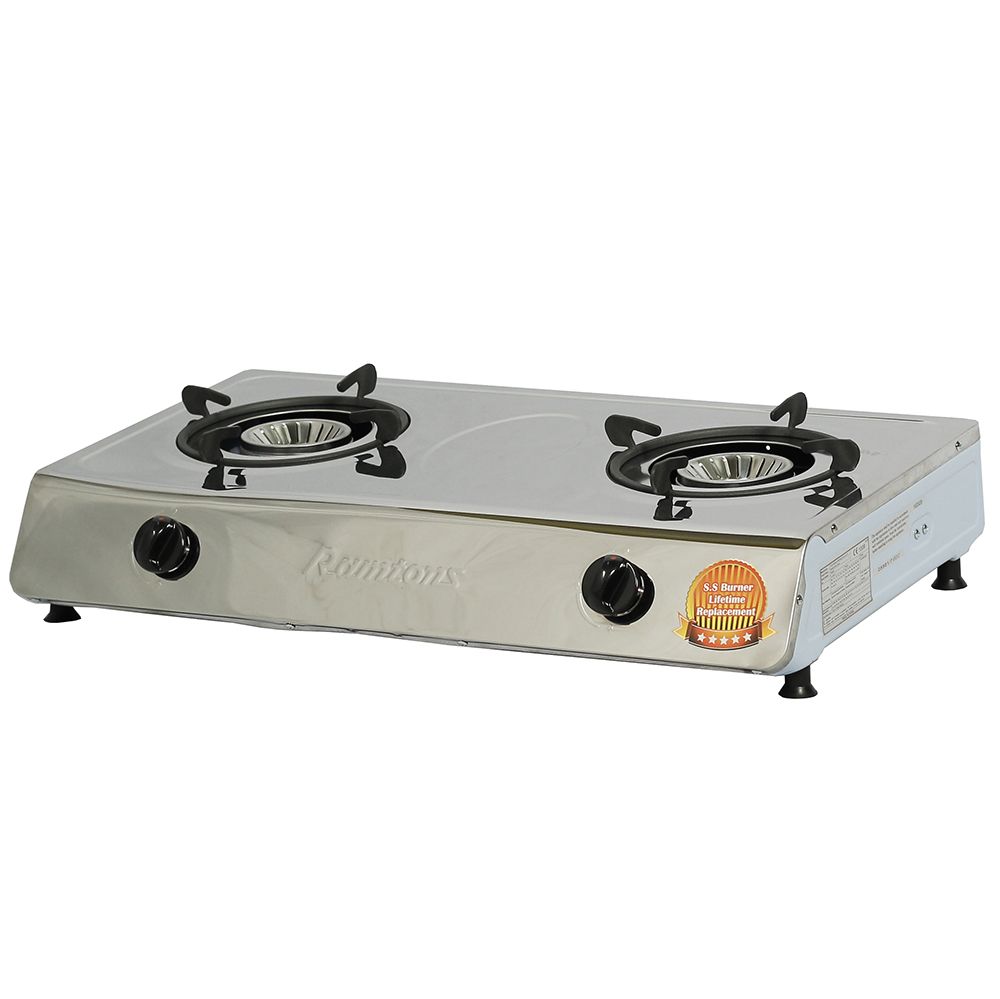 Ramtons RG/544 - Stainless Steel Table Top 2 Burner Gas Cooker - Sallivo