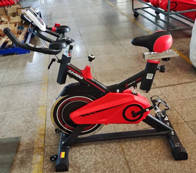 Sportstech SH 100 15kg Flywheel Professional Indoor Cycling Exercise Spin Bike - Sallivo