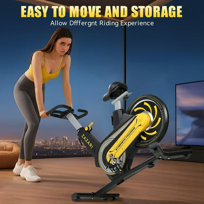 ZAZARI Indoor Cycling Bike with 7 - Level Resistance and Silent Belt Drive - Sallivo